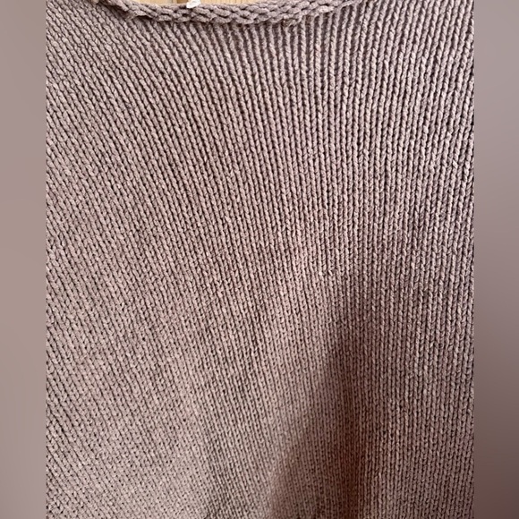 Open Front Ribbed Knit Cardigan Size Small Oversized Loose Bell Sleeves Taupe - Picture 9 of 11